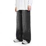 American Retro Distressed Washed Loose Jeans