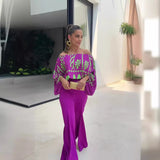 Women's Fashion Printed Wide-leg Pants Suit