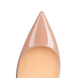 Sexy Pointed Toe Nude Color Patent Leather High Heels Women