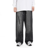 American Retro Distressed Washed Loose Jeans
