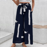 Fashionable Printed High-Waist Wide-Leg Pants For Women