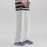 American-style White Loose Straight Jeans For Men