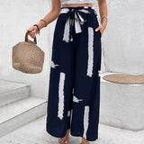 Fashionable Printed High-Waist Wide-Leg Pants For Women