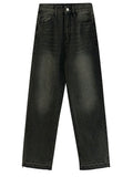 Waisted Straight Tube Retro Jeans With Loose Fitting Wide Leg High Street Mop Pants