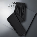 Summer Ice Silk Casual Pants Men's Thin Solid Color